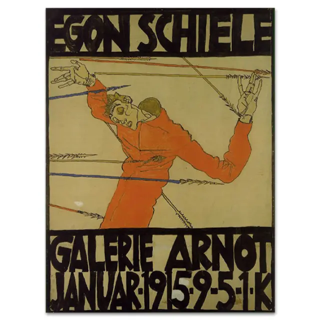 Καμβάς Egon Schiele - Αυτοπροσωπογραφία ως Άγιος Σεμπαστιάν - 105Χ142
