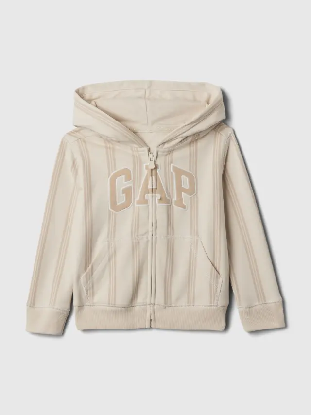 Μπεζ babyGap Logo Zip Φούτερ chino - 6-12M