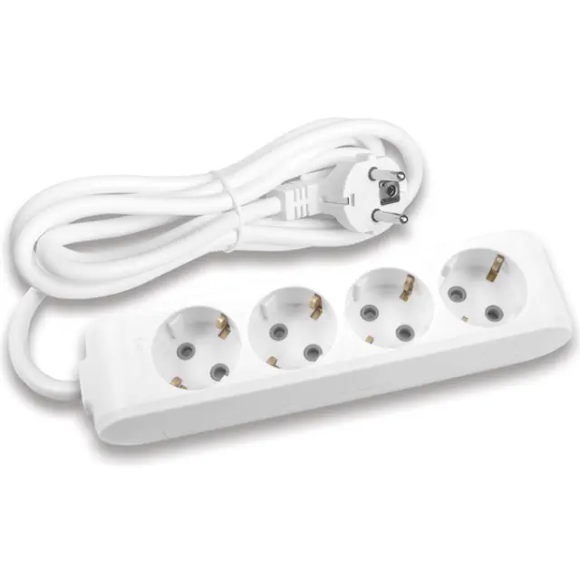 X-tendia White Four Gang Earth Socket with Cable CP 5M