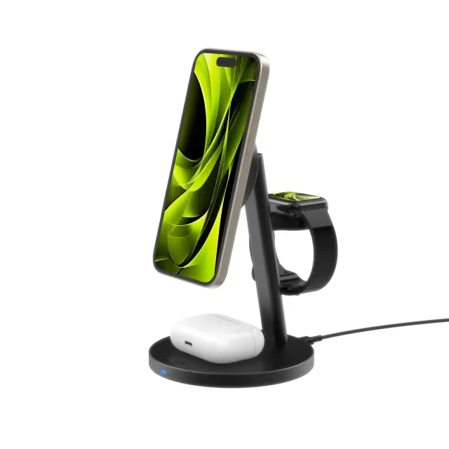 Mobile Origin Qi2 25W PowerStand Pro 3in1 with 40-60W AVS GaN Charger PW40 Black 3