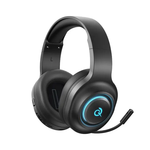 QCY Heroad V200 Wireless Quad Black – Bluetooth + WiFi + USB-A + USB-C RGB Gaming Headset PS4/PS5/PC 2