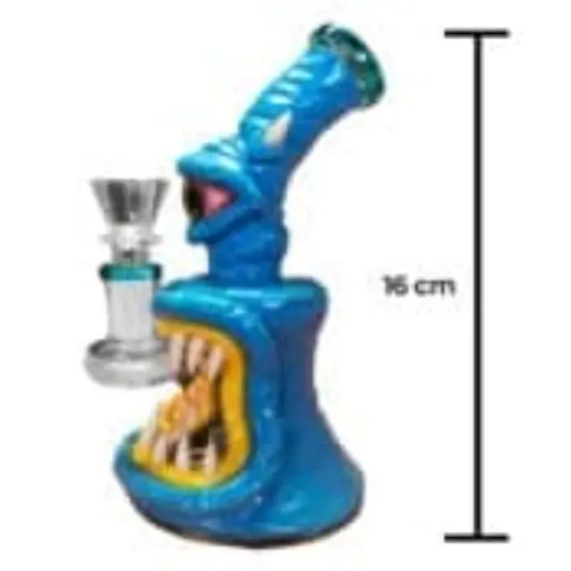 Monster Glass-Clay Bong 16cm Blue 2