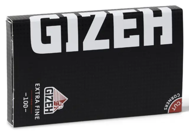 GIZEH Χαρτάκια Black Extra Fine Double 100φ. - Μαύρο με Μαγνήτη 2