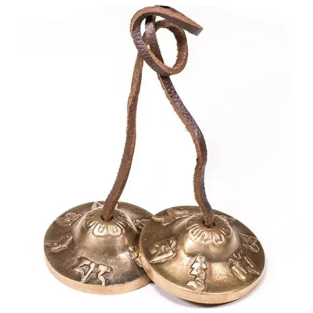 Χειροποίητα Κύμβαλα Διαλογισμού Meditation Cymbals Om Mani Padme Hum 6cm