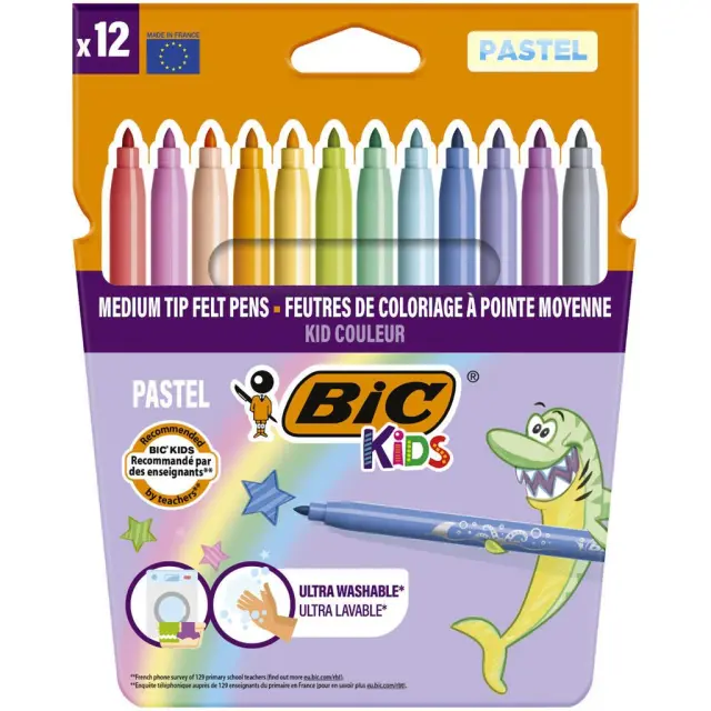 Bic Kids Kid Couleur Pastel Μαρκαδόροι Ζωγραφικής Λεπτοί Σετ 12 Χρωμάτων/ 720084 (Bic)