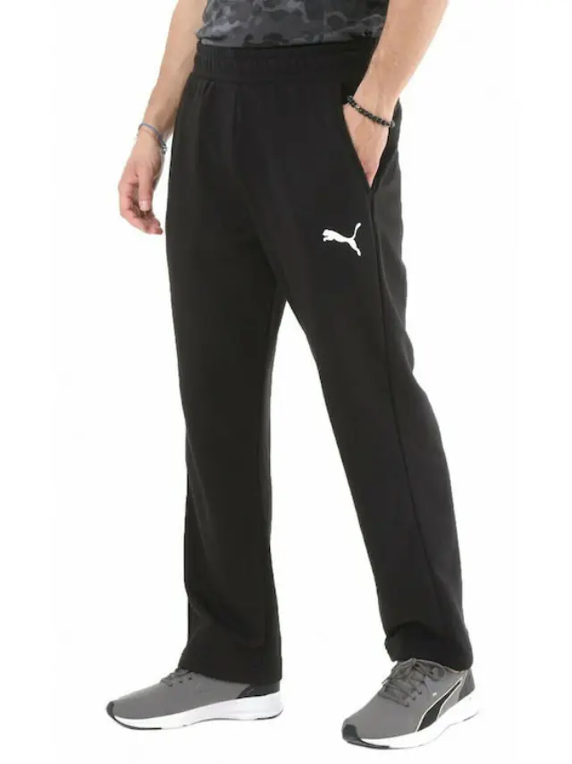 Puma Essentials Logo Παντελόνι Φόρμας 586720-51 Μαύρο - S