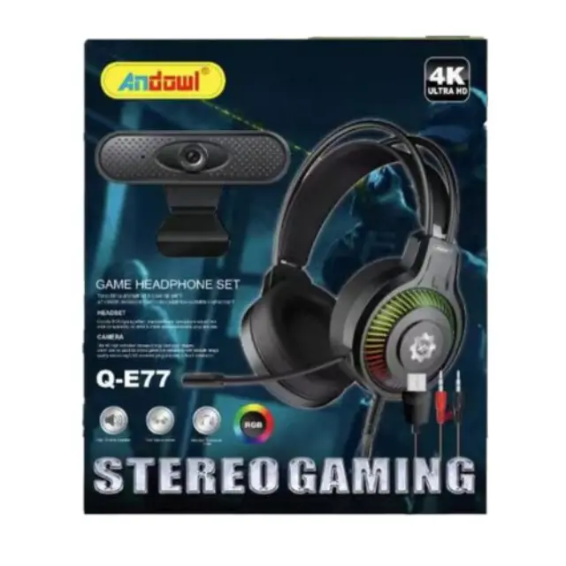 Andowl Σετ Stereo Gaming Headset και Web Camera Q-E77