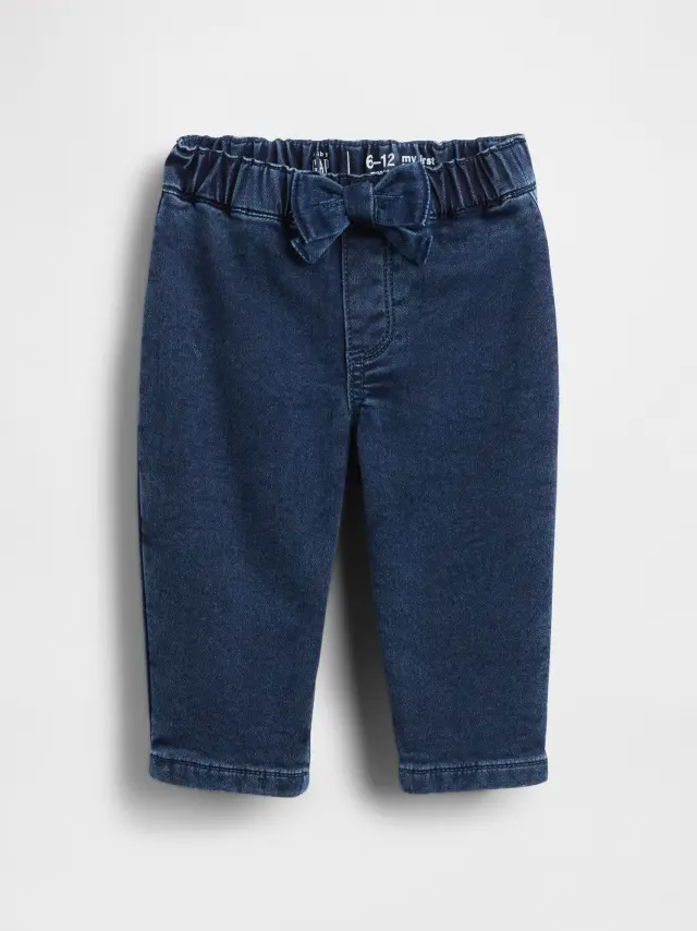 Βρεφικό Knit Pull-On Bow Barrel Τζιν Παντελόνι Dark wash - 12-18M