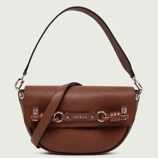 Guess - Γυναικεία Τσάντα Camelia Shoulder Bag HWBG9742190-COG Καφέ