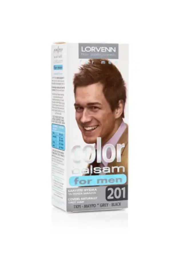 Lorvenn Color Balsam Βαφή Μαλλιών Για Άντρες 201 Γκρι-Μαύρο
