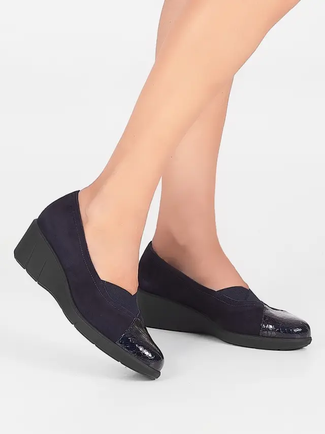 Soffice Sogno Μπαλαρίνες Γυναικείο δέρμα Nubuck/δέρμα λουστρίνι Μπλέ ASS/20534 NOTTE 2