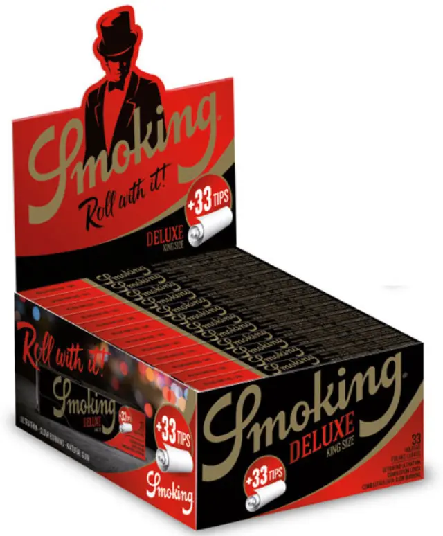 Smoking Χαρτάκια - Deluxe - Μαύρο - King Size με Τζιβάνες 24τεμ.