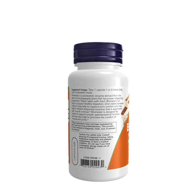 Now Foods Bromelain 500mg 60 φυτικές κάψουλες 3