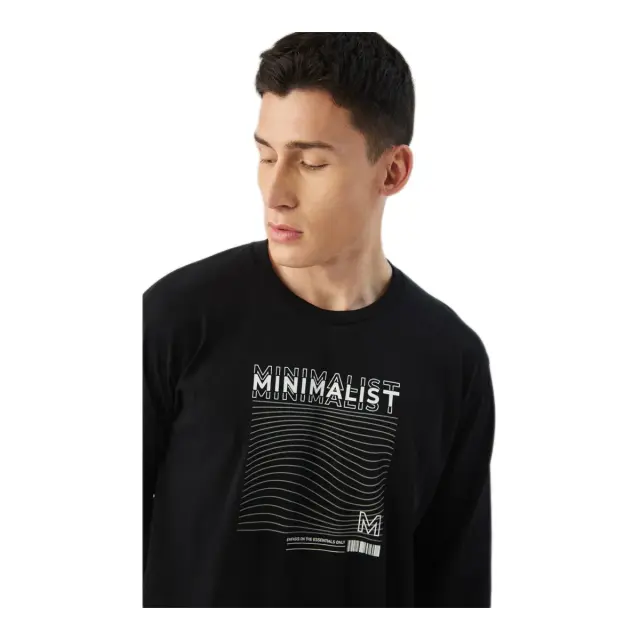 Minerva Ανδρική Πυτζάμα Minimalism, Χρώμα Μαύρο 3