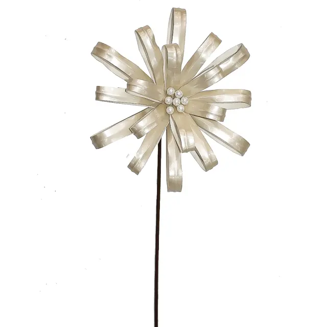 Κλαδί φιόγκος περλέ λευκό 29x50cm HomeGuru 25832 AX803