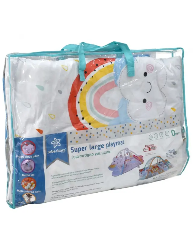 Γυμναστήριο-Χαλάκι Δραστηριοτήτων Bebe Stars Rainbow 123x73 100-172 2