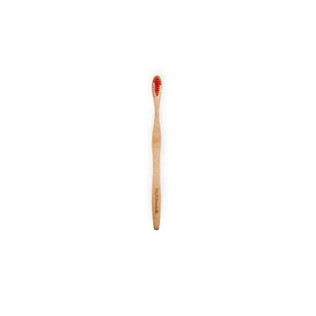 Ola Bamboo Toothbrush Adult Soft Μπεζ / Κόκκινη 1τμχ