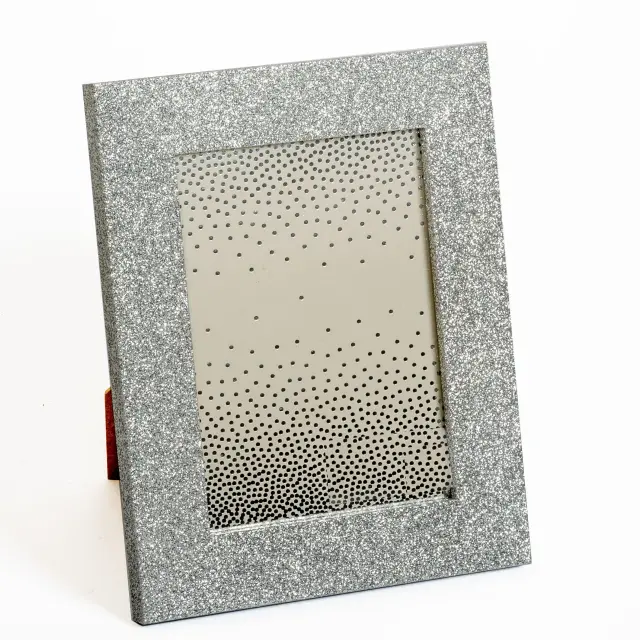 κορνίζα 30X40 τοίχου ξύλινη χρώμα Ασημί ( glitter silver )BROADWAY για φωτογραφία 30Χ40 3