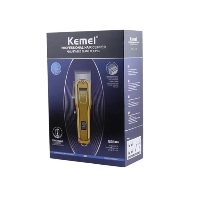 Kemei Επαγγελματική Επαναφορτιζόμενη Κουρευτική Μηχανή Μπορντό/Μαύρο KM-2600 2