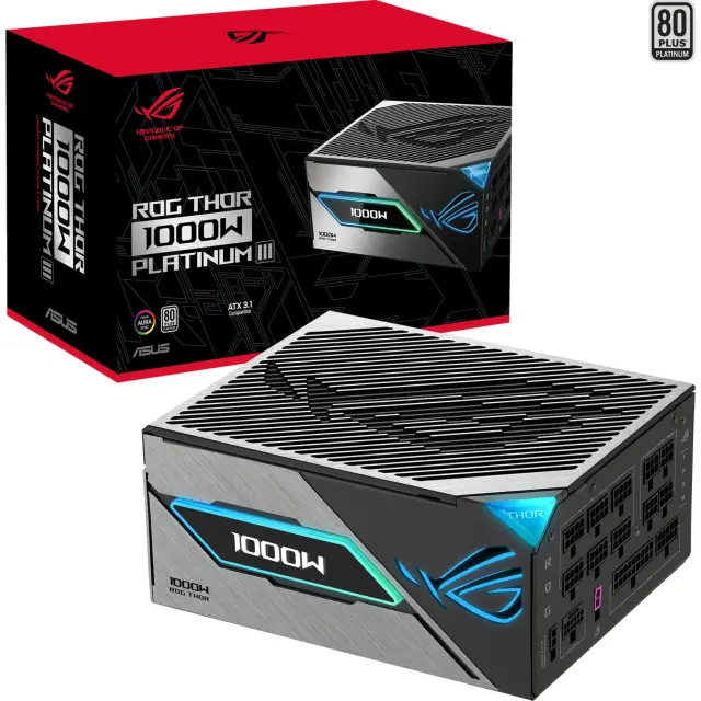 Asus ROG Thor 1000W Platinum III (black, 1x 12 Pin High Power GPU, 4x PCIe, Kabelmanagement, 1000 Watt)