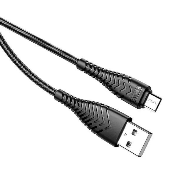 Veger V103 Braided USB 2.0 to micro USB Cable Μαύρο 1.2m 2