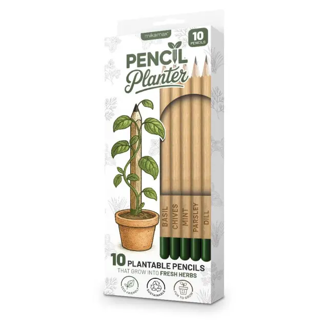 Mikamax Σετ 10 Μολύβια που Φυτεύονται / 10 Plantable Pencils: Pencil Planter