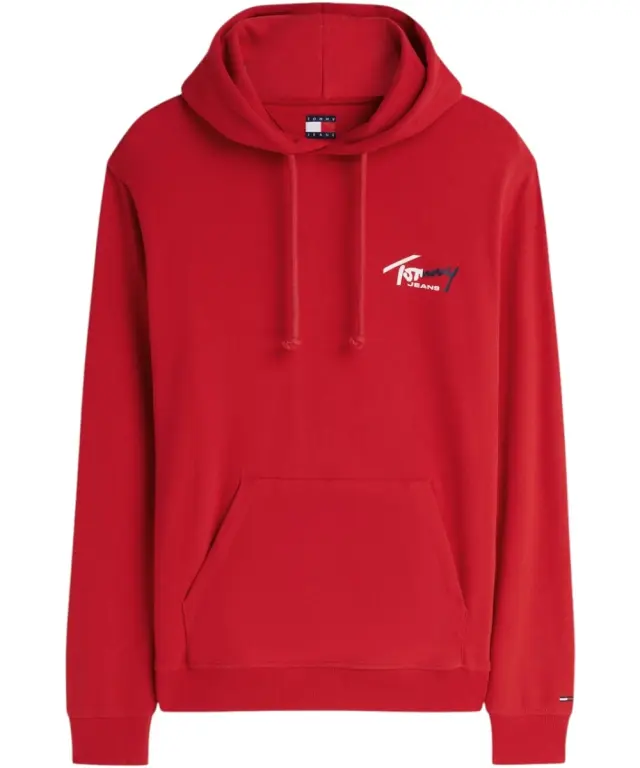 Tommy Hilfiger - Ανδρικό Φούτερ Signature Logo Terry Drawstring DM0DM22680-XML Κόκκινο - XL