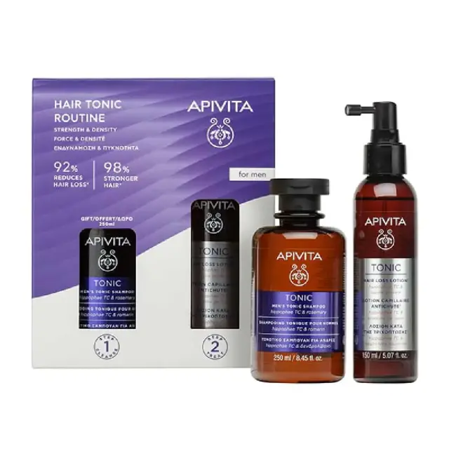 Apivita Promo Men's Hair Tonic Routine με Hair Loss Lotion Κατά της Τριχόπτωσης, 150ml & Δώρο Τονωτικό Σαμπουάν για Άνδρες, 250ml