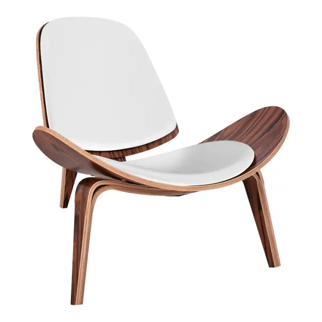 Πολυθρόνα Superior Plus καρυδί με λευκό μαξιλάρι PU 89x83x76 εκ.