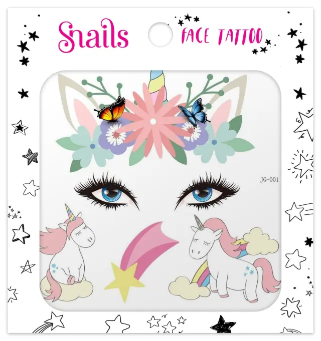Snails Face Tattoo Unicorn Star, 1Σετ Αυτοκόλλητων