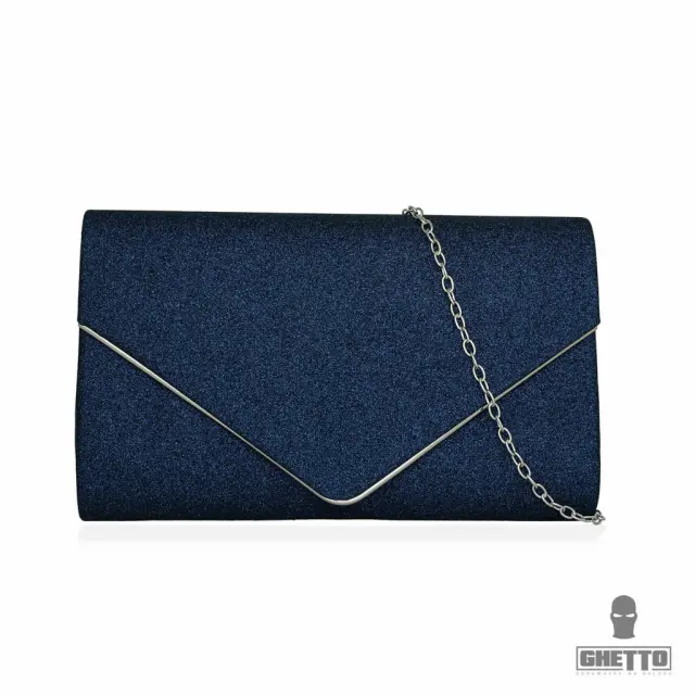Ghetto Midnight Blue Glitter Clutch | Elegant Evening Chain Bag