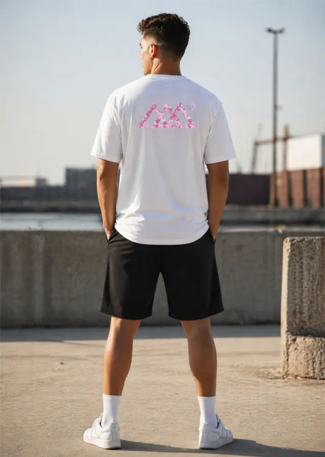 Noshame® Σετ Oversized T-shirt & Βερμούδα Λευκό-Μαύρο με τύπωμα - 752562 - XXL