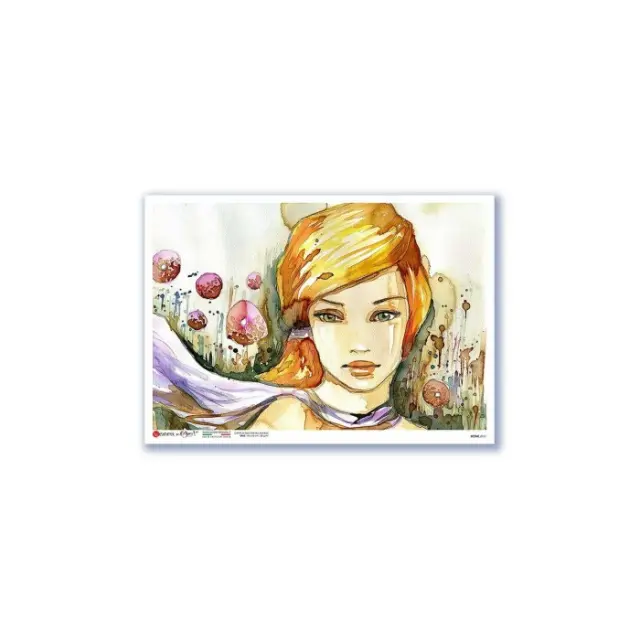 Ριζόχαρτο για Decoupage PaperD, Πορτρέτο στα λουλούδια, 32x45cm