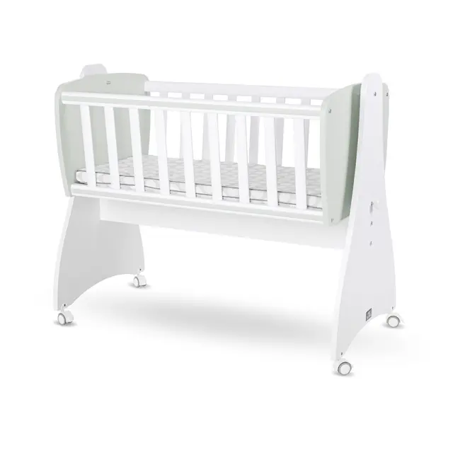 Lorelli Βρεφικό κούνια - παιδικό κρεβάτι "First Dreams" White - Milky green Πράσινο