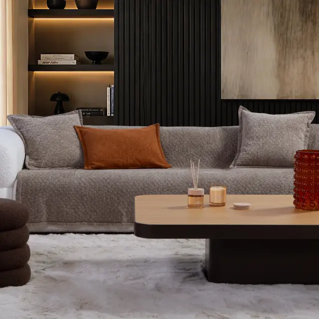Ριχτάρι Πολυθρόνας Decore 170x180 Nef Nef Homeware, 58%ΑΚΡ-25%BAMB-17% ΠΟΛ - BEIGE (041401) 3