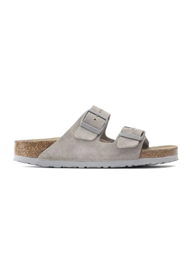Birkenstock Πέδιλα Unisex δέρμα suede Γκρί BIR/ARIZONA SOFT 1020557 STONE 3