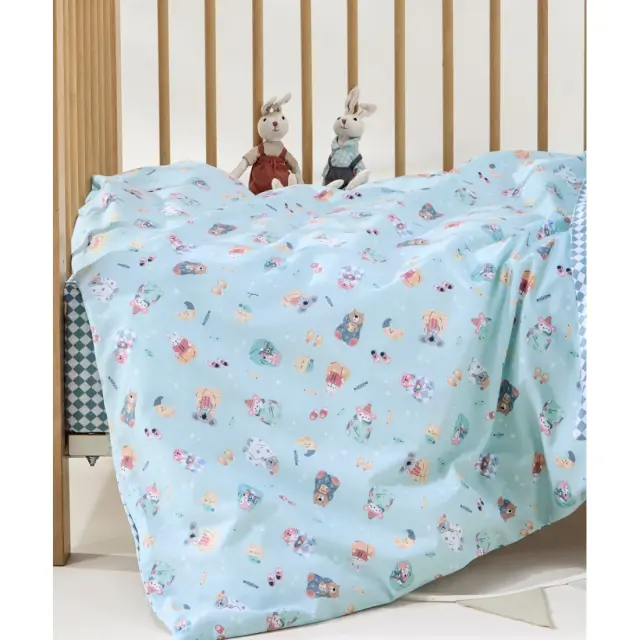 Σετ Σεντόνια Λίκνου 2 Τεμαχίων Kentia Roomy Veraman-Blue-White-Yellow 70x120 3