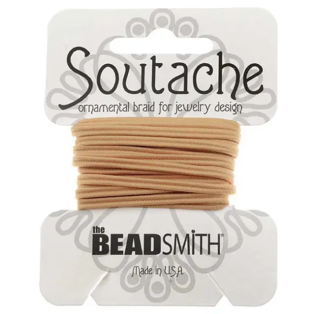 Κορδόνι Rayon Soutache, Deep Beige - 0.8x3mm - 2.7m