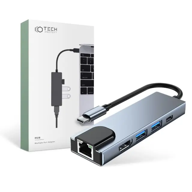 Hub 5in1 Tech-protect V3 Gray