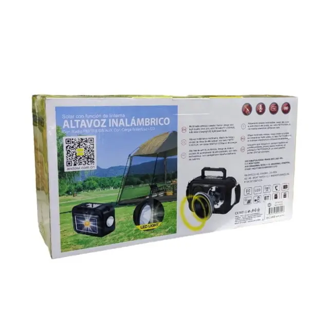 Andowl Q-YX1793 ηλιακό φορητό ηχείο με USB - Solar wireless speaker 68094 2