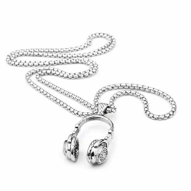 Ghetto Hip Hop Trendy Headphone Pendant Necklace
