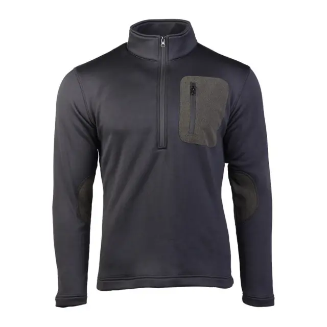 MIL-TEC Black Thermo-Fleece Zip-Pullover - 01-Black-Μαύρο
