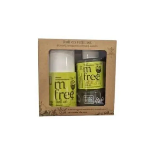 M-FREE Roll On Refill Set Φυτικό Εντομοαπωθητικό Roll On με Επαναχρησιμοποιούμενη Συσκευασία, 75ml