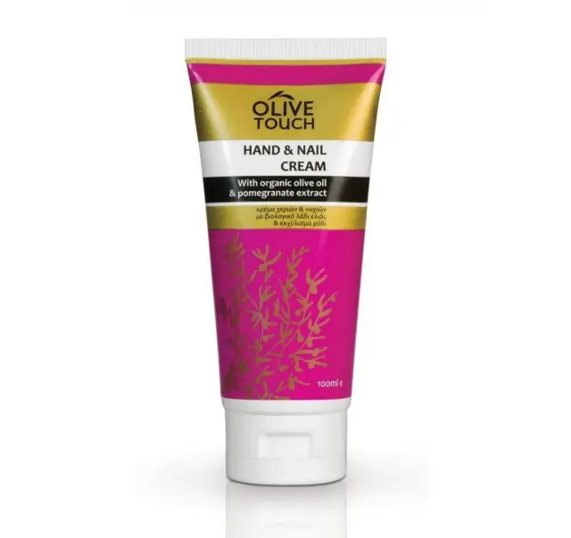 OLIVE TOUCH Κρέμα Χεριών & Νυχιών με Βιολογικό Λάδι Ελιάς & Εκχύλισμα Ροδιού 100ml
