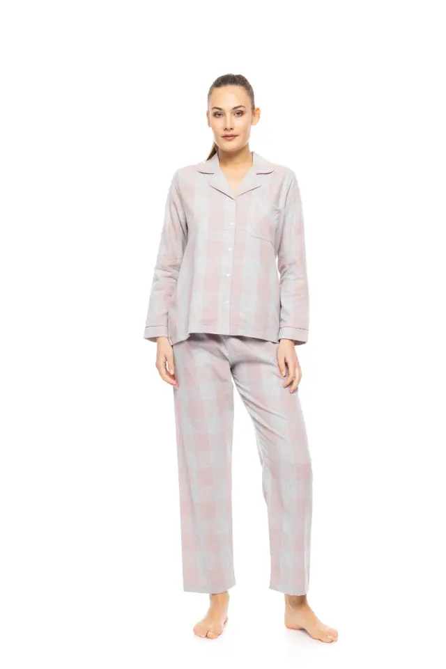 W1834 - Type - PYJAMA BUTTONED SOFT ROSE PLAID
