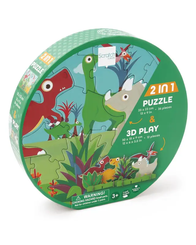 Παιχνίδι Scratch Παζλ 3D Δεινόσαυροι 36τμχ