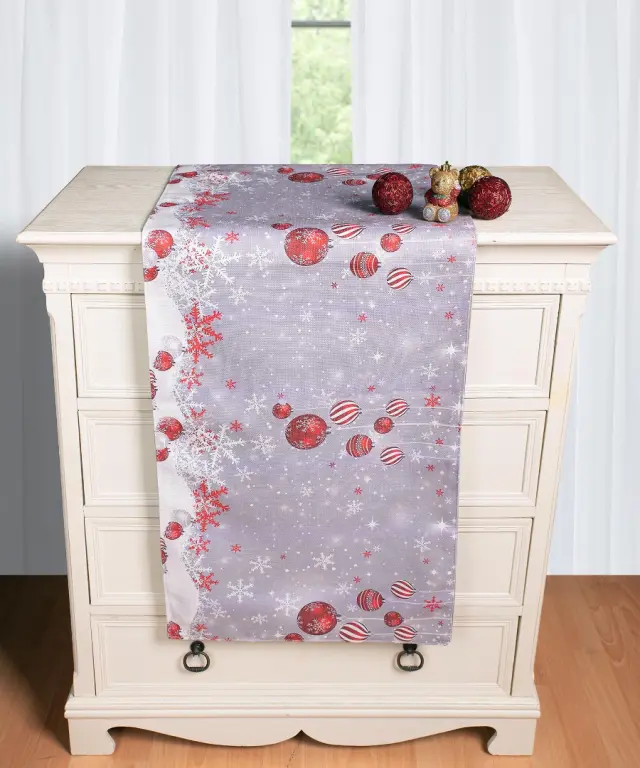 Χριστουγεννιάτικη Τραβέρσα με στάμπα (45cm x 170cm) ks2025-5 - -