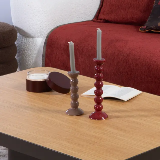 Nef-Nef Homeware Κηροπήγιο Κεραμικό Nast 8,5x27 Κόκκινο 3