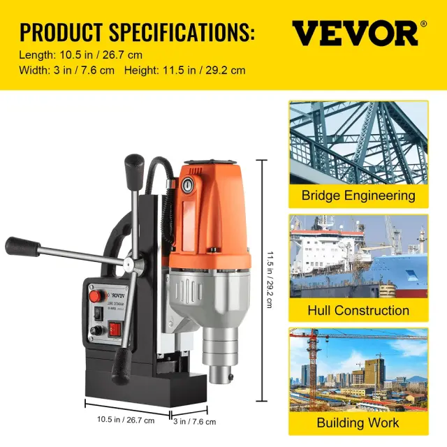 Επαγγελματικό Μαγνητικό Δράπανο VEVOR BRM-35 980W / 10.000N 3