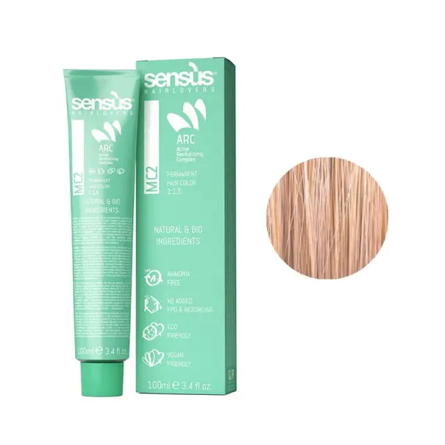 Sensus MC2 Permanent Hair Color 9.34 Copper Golden Very Light Blonde 100ml - (χωρίς αμμωνία χάλκινο ανοιχτό πολύ ξανθό ντορέ)